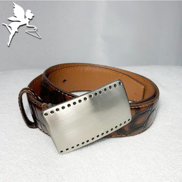 J CAMPBELL Leather belt with id buckle - Picture 1 of 7
